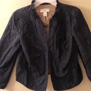 LOFT Cropped Eyelet Jacket